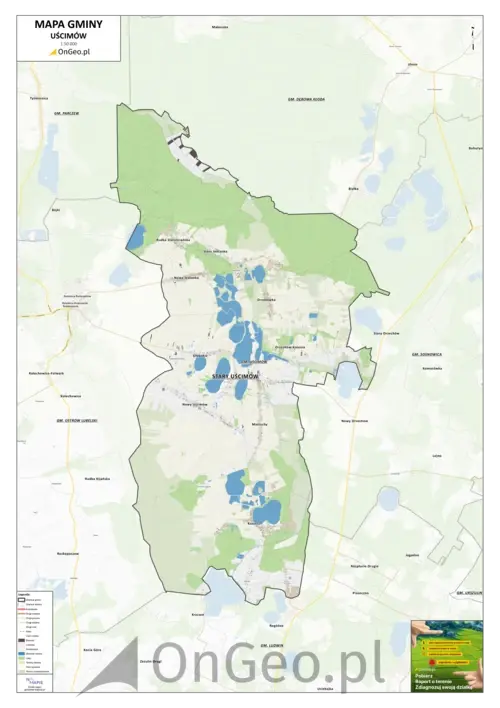 Mapa gminy Uścimów